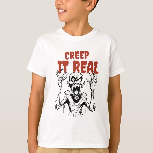 CREEP IT REAL: Retro Horror Esthetische Halloween T-shirt (Voorkant)