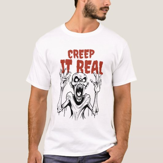 CREEP IT REAL: Retro Horror Esthetische Halloween T-shirt (Voorkant)