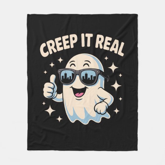 Creep It Real, Schattigee Halloween-geest Fleece Deken (Voorkant)