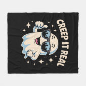 Creep It Real, Schattigee Halloween-geest Fleece Deken (Voorkant (Horizontaal))