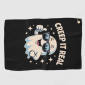 Creep It Real, Schattigee Halloween-geest Golfhanddoek (Horizontaal)