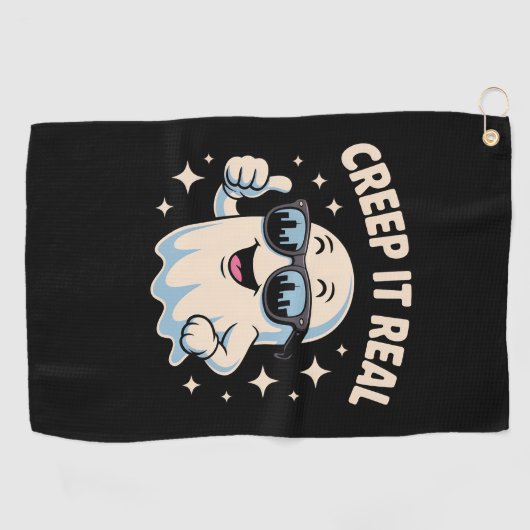 Creep It Real, Schattigee Halloween-geest Golfhanddoek (Horizontaal)