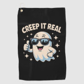 Creep It Real, Schattigee Halloween-geest Golfhanddoek (Voorkant)