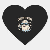 Creep It Real, Schattigee Halloween-geest Hart Sticker (Voorkant)
