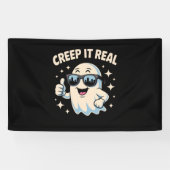 Creep It Real, Schattigee Halloween-geest Spandoek (Horizontaal)