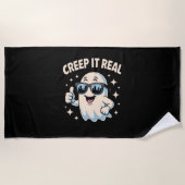 Creep It Real, Schattigee Halloween-geest Strandlaken (Voorkant)