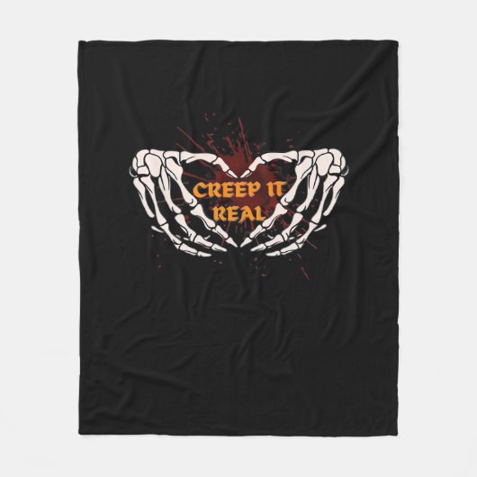 Creep It Real, Skeleton Handen Toon Hart Fleece Deken (Voorkant)