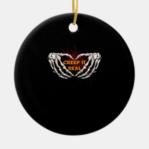 Creep It Real, Skeleton Handen Toon Hart Keramisch Ornament