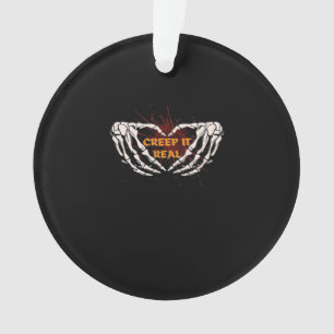 Creep It Real, Skeleton Handen Toon Hart Ornament