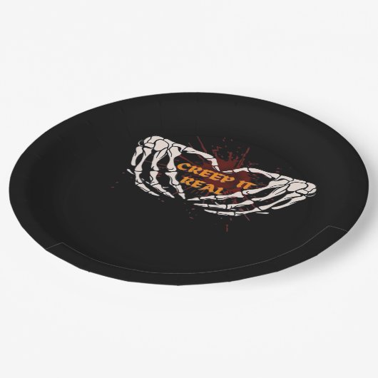 Creep It Real, Skeleton Handen Toon Hart Papieren Bordje (Gekanteld)