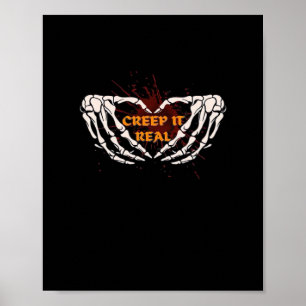 Creep It Real, Skeleton Handen Toon Hart Poster
