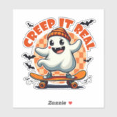 Creep it Real Spooky Halloween Ghost Skating Board Sticker (Vel)