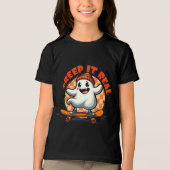 Creep it Real Spooky Halloween Ghost Skating Board Tri-Blend Shirt (Voorkant)