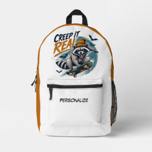 Creep It Real Wasbeer Skateboard Cool Ontwerp Bedrukte Rugzak