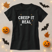 Creep It Real White Spider Pun voor Halloween T-shirt