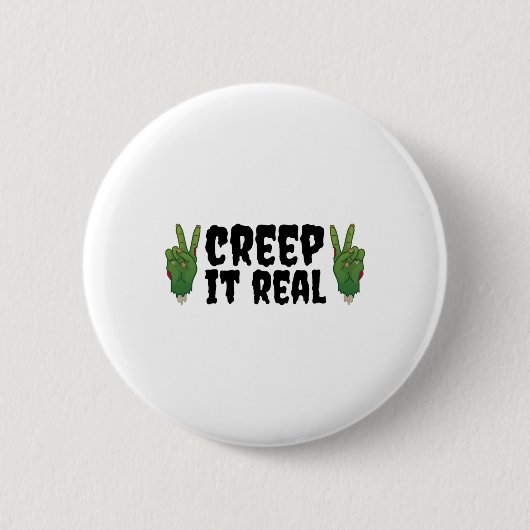 Creep It Real Zombie Hand Halloween Zombie Ronde Button 5,7 Cm (Voorkant)