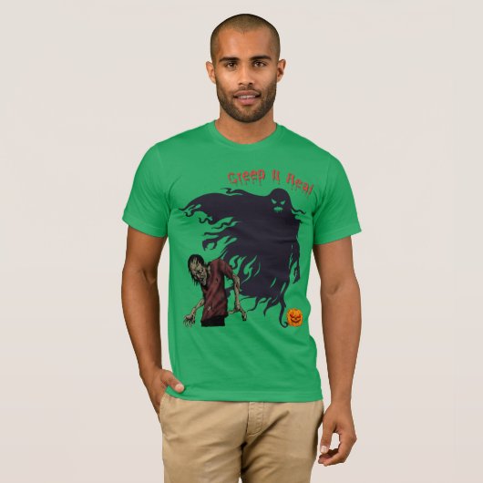 Creep It Real Zombie Shirt - Enge Halloween Graph (Voorkant volledig)