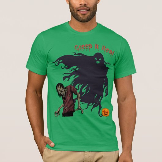 Creep It Real Zombie Shirt - Enge Halloween Graph (Voorkant)