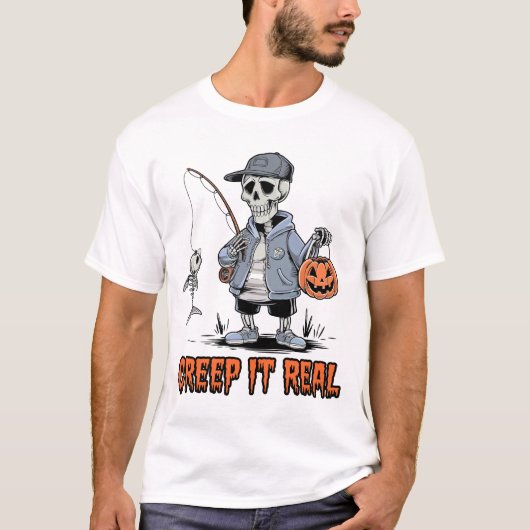 Creep It Reel, Halloween vissen T-shirt (Voorkant)