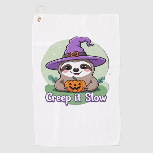 Creep It Slow - Schattige Halloween Luiaard Shirt  Golfhanddoek (Voorkant)