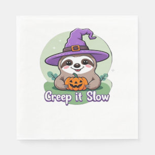 Creep It Slow - Schattige Halloween Luiaard Shirt Servet