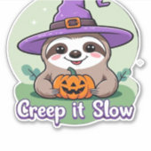 Creep It Slow - Schattige Halloween Luiaard Shirt  Sticker (Voorkant)