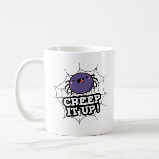 Creep It Up Grappige Spider Pun Koffiemok (Links)