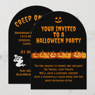 Creep op Halloween-feestuitnodiging Kaart