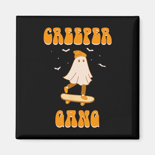 Creeper Gang Ghost Skateboard Grappig Halloween Sk Magneet (Voorkant)