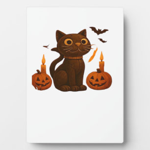 Creeper Pompoen Kat Halloween Cadeau Oversized T-S Fotoplaat