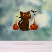 Creeper pompoen kat Halloween Gift Oversized T-Shi Acryl Bord (Neutraal)