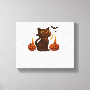 Creeper pompoen kat Halloween Gift Oversized T-Shi Canvas Afdruk