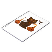 Creeper pompoen kat Halloween Gift Oversized T-Shi Notitieboek (Linkerzijde)