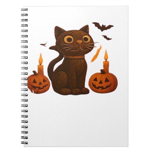 Creeper pompoen kat Halloween Gift Oversized T-Shi Notitieboek (Voorkant)