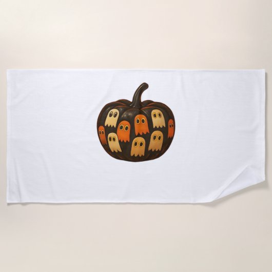 Creeper Pumpkin Ghosts Halloween Gift Classic T-SH Strandlaken (Voorkant)
