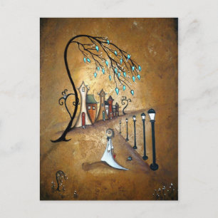 Creeper Village Whimsical-Briefkaart Briefkaart