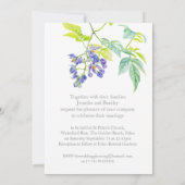 Creeper waterverf bloemen paarse bruiloft uitnodig kaart (Achterkant)