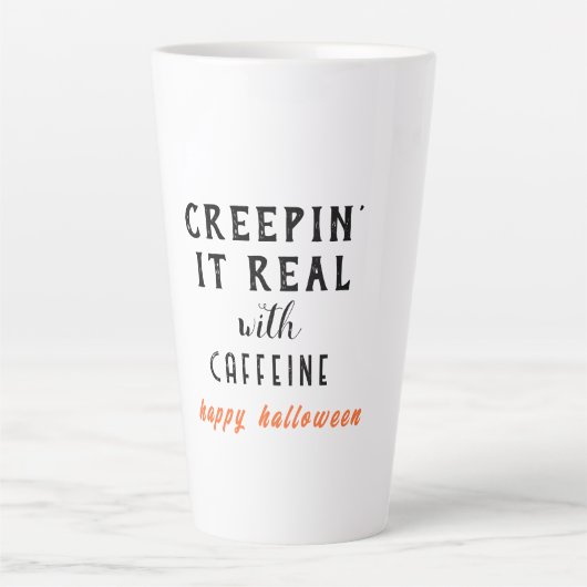 Creepin' It Echt Wit Halloween Latte Mok (Voorkant)