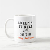 Creepin' It Echte Witte Halloween Koffie Mok (Links)