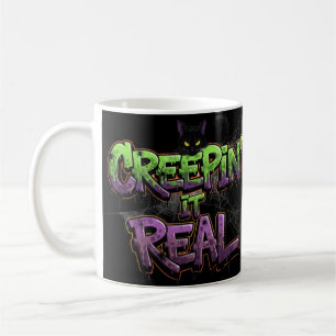 Creepin’ It Real – Cool Graffiti Halloween Cat & S Koffiemok