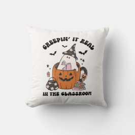 Creepin’ It Real cute Retro Halloween Teacher Kussen