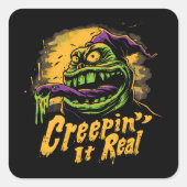 Creepin’ It Real  | ExDesigner | Halloween Vierkante Sticker (Voorkant)