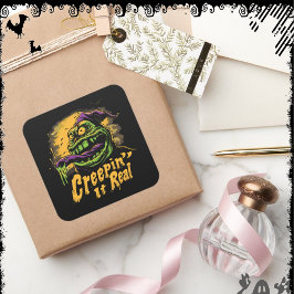 Creepin’ It Real  | ExDesigner | Halloween Vierkante Sticker