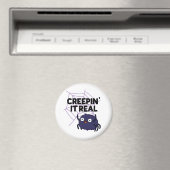 Creepin It Real Funny Halloween Spider Pun Magneet (Insitu (Vaatwasser))