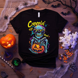 Creepin' It Real - Grappig Spooky Halloween Skelet T-shirt