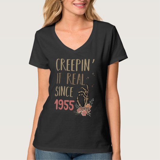Creepin It Real Halloween Retro 1955 Holiday Spook T-shirt (Voorkant)