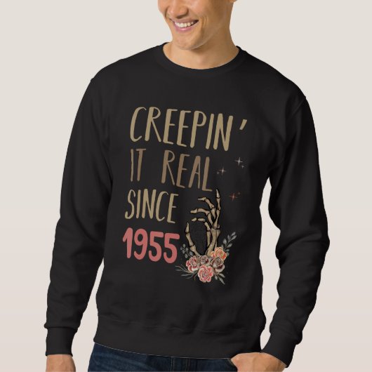Creepin It Real Halloween Retro 1955 Holiday Spook Trui (Voorkant)