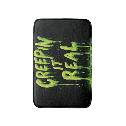 "Creepin it Real" Humorous Slime Typography Badmat (Voorkant Verticaal)
