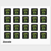 "Creepin it Real" Humorous Slime Typography Vierkante Sticker (Vel)