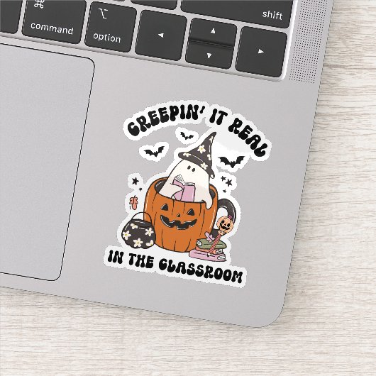 Creepin’ It Real in the Classroom Cute Teacher Sticker (Detail)